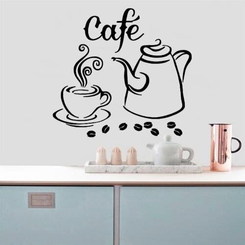 Custom cafe Art Sticker Waterproof Wall Stickers Bedroom Nursery Decoration Pvc Wall Decals Decorative Stickers naklejki