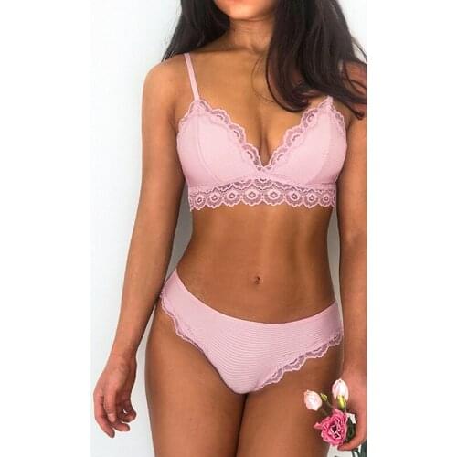 Sexy Women Bra Sets Seamless Underwear Lace Backless Panties Lingerie Padded Bralette Ultrathin Briefs Female Intimates