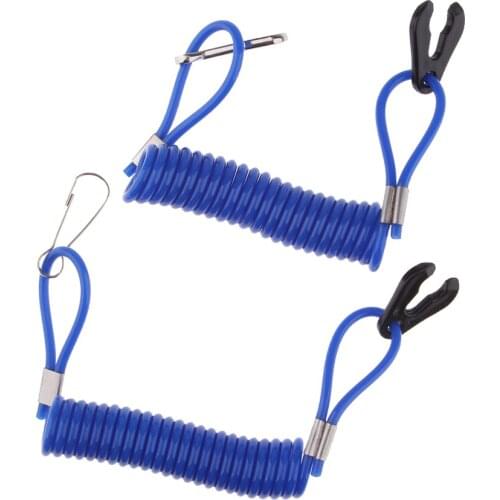 Blue Outboard Engine Stop Kill Switch Safety Lanyard Fit For