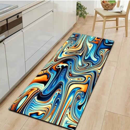 Modern Abstract Style Entrance Doormat Washable Kitchen Mat color Feather Living Room Balcony Carpet Bathroom Anti-Slip Rug