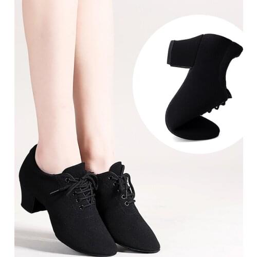Female Adult Latin Dance Shoes With Cloth Teacher Shoes Modern Dance Shoes Sailor Soft Bottom Ballroom Dancing Shoes