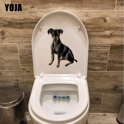 YOJA 16.9*22.2CM Modern Art Dog BedRoom Home Decor Toilet Decal Wall Sticker T3-0622