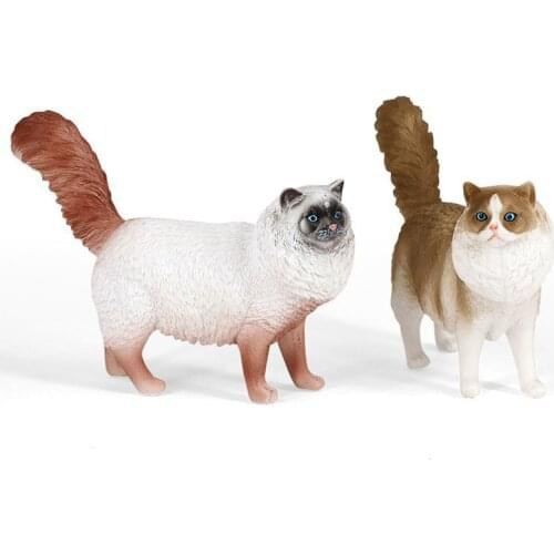 1.26CM Cute Simulation Animals Pet Ragdoll Rag Doll Cat Action Figures PCV Model Creative Brain Game Toys for Children Gift