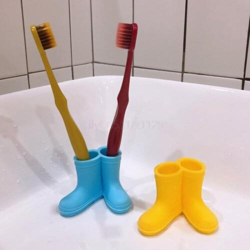 1pc Silicone Toothbrush Holder Creative Rain Boots Toothbrush Organizer Stand Rack