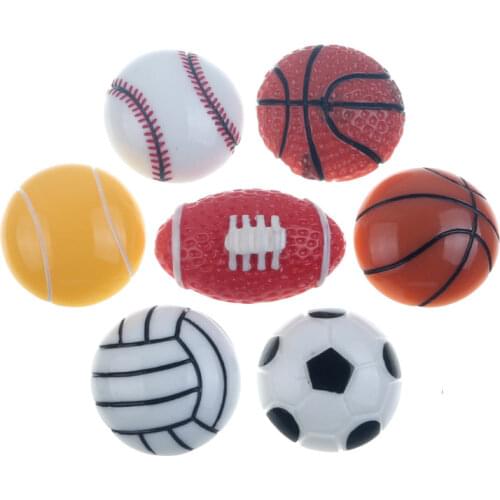 10Pcs 25mm Mini Resin Football Basketball Decoration Crafts Flatback Cabochon Embellishments For Scrapbooking Accessories