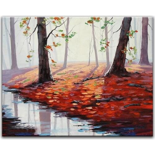 100% hand painted oil painting Home decoration high quality landscape painting pictures DM16071906