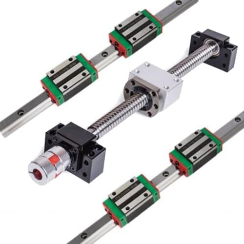 2 pcs linear rail HGR15 linear guide any length+bearing blocks+SFU1605 ballscrew+BK12BF12+DSG16H nut+Coupler CNC