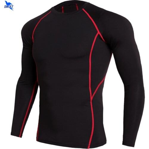 2020 MMA Mens Quick Dry Compression Shirt Long Sleeve Running T-Shirts Men Sports Jogging Fitness Tops Training Suit Sportswear