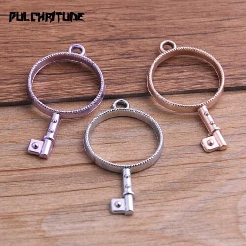 3pcs 25*46mm Three Color Alloy Jewelry Accessories Balloon Charm Hollow Glue Blank Pendant Tray Bezel 11E54