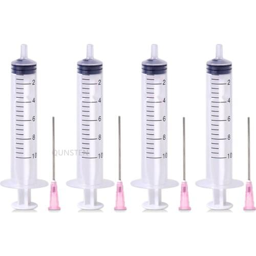 4PCS Ink Refill Tool 10ml Syringe With Blunt Needle For EPSON Canon HP Brother CISS Tank Refillable Cartridge Refilling Ink Kit