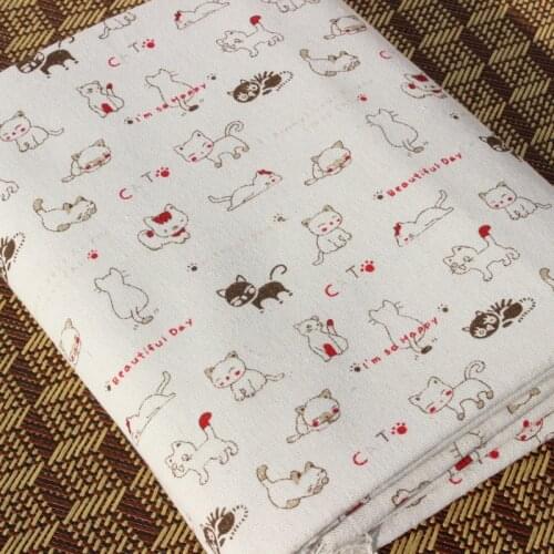 50x150cm Cotton Beige Cat Fabric Cloth DIY Handmade Sewing Patchwork Sofa Pillow Cover Curtain Tablecloth Kids Bedding Doll Bag