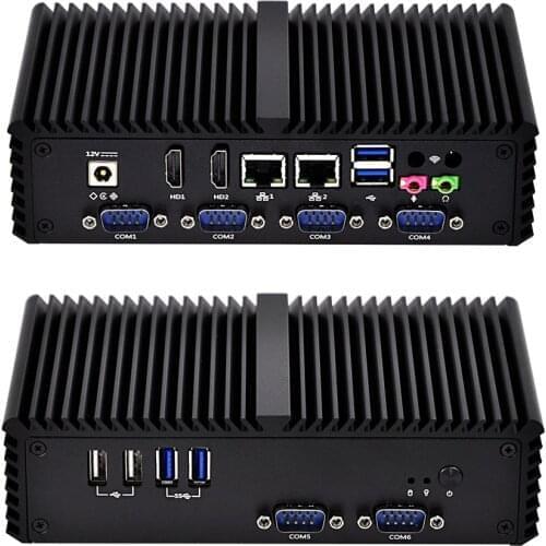 6 RS232 Celeron 3205U Industrial mini Computer Fanless X86 Q305P