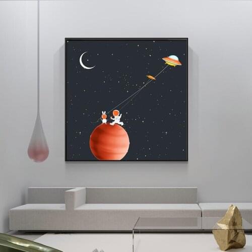 Abstract Starry Fantasy Astronaut Space Balloon Canvas Painting Art Posters and Prints Nordic Childrens Bedroom Home Decoration