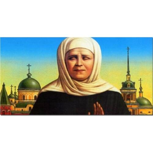 Diamond mosaic Matrona Moskovskaya diamond painting embroidery with beads 3d large size full square round Russian castle decor