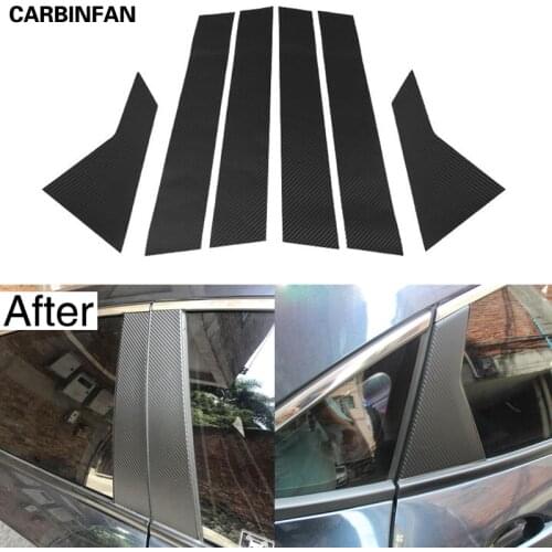 Car Styling Carbon Fiber Window Trim Garnish Pillar Middle Sticker Decoration Film For Honda Civic 10th 2016 2017 2018