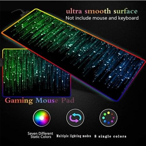 Large Mouse Pad RGB Star Pattern Backlit LED Extended Keyboard Pad XXL Computer Notebook Gaming Accessories Gaming Mouse Pad