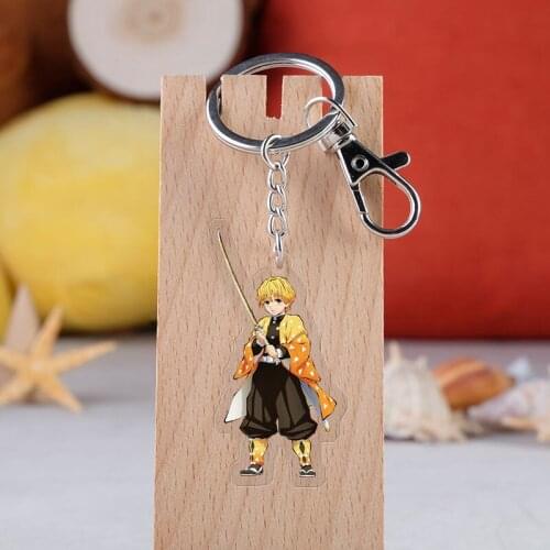 Anime kimetsu no yaiba acrylic keychain Kamado Tanjirou Kamado Nezuko Cartoon Double-sided Pendant Keyring Jewelry Accessories