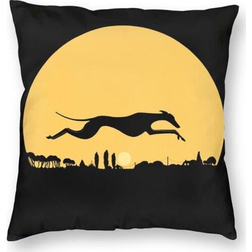 Vibrant Whippet Dusk Square Throw Pillow Case Home Decor 3D Double-sided Printed Greyhound Sighthound Cushion Cover for Sofa