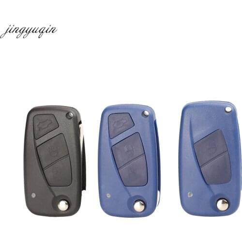Jingyuqin For FIAT Punto Ducato Stilo Panda 3 Buttons Replacement Flip Folding Remote Car Key Shell Case Cover