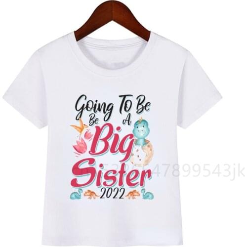 Promoted To Be Big Sister Baby T-shirt Childrens T-shirt Baby Gift Summer Short Sleeve Family Matching Sibling T-shirt