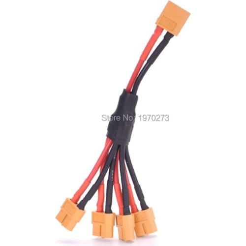 NEW XT60 1 Male to 4 Female Parallel Connection Quadcopter Power Distribution Cable