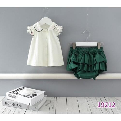 2pcs Newborn Toddler Infant Baby Girl Cotton Casual Outfits Set Shirt+Shorts Cute Baby Clothes Suits Spanish Outfit L772