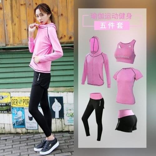 Two Piece Set Women Yoga New Womens Sportswear Running Clothes Red Spring Summer Conjuntos De Mujer Ensemble Femme