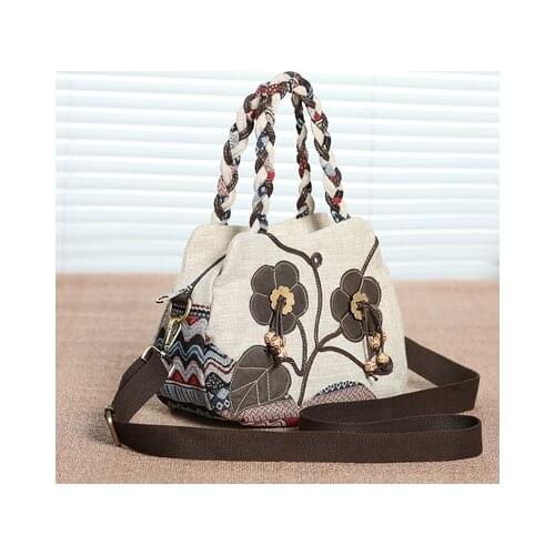 Nice Vintage string appliques women traveller handbags!Hot Bohemian embossing lady casual shoulder bag Hot multi-use Canvas bag