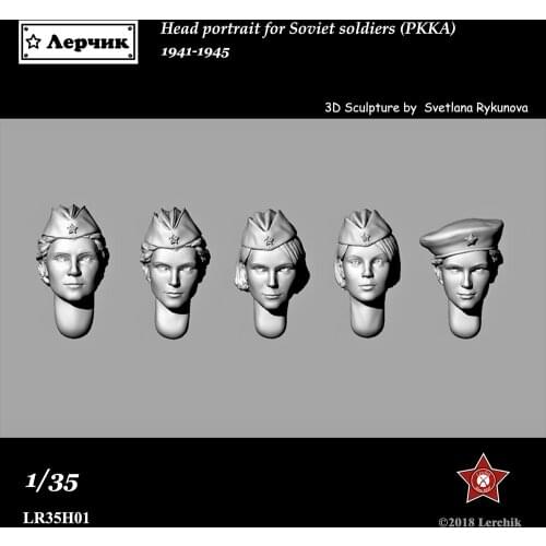 [Lerchik] LR35H01 1/35 Soviet Red PKKA Female Heads 1941-1945 (5pcs)