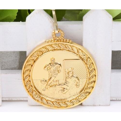 Football medal School Sports Medal Gold Silver Bronze Motion, Honor Communication Ability/self-confidence Developing 5.0 cm