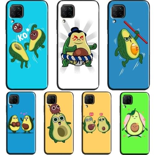 Cute cartoon fruit avocado Case For Huawei P30 Lite P20 P40 Pro Mate 20 P Smart 2021 2019 Nova 5T Honor 9X 8X 10i 8A