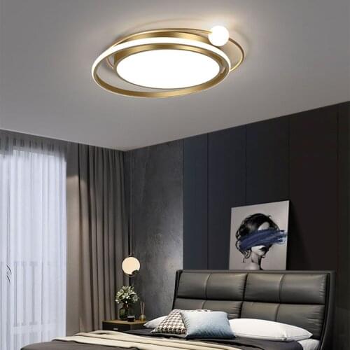 Minimalist Luster Black Gold Round LED Ceiling Lamp for Bedroom Living Study Room Restaurant Home Indoor Creative Light Fixture