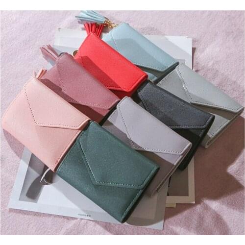 New Ladies Wallet Tassel Pendant Lychee Pattern Wallet Card Case For Girls Ladies Coin Purse