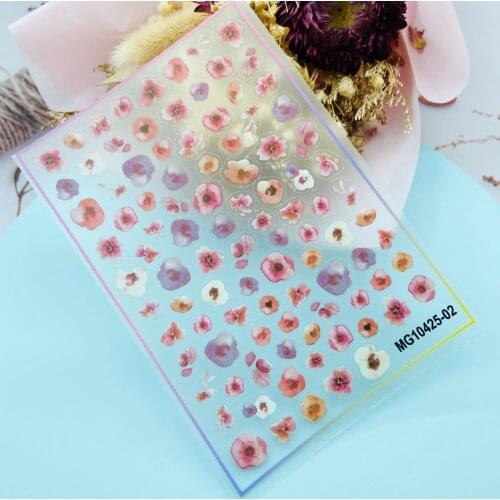 Japanese Style New Technology Transparent Texture Nail Stickers Plain Painted Flowers Dry Nail Decals Thin Light Traceless Women