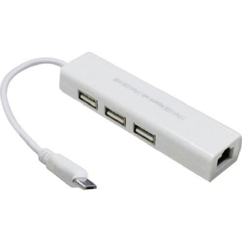 Brand New Micro USB To Network LAN Ethernet RJ45 Adapter With 3 Port USB 2.0 HUB Adapter