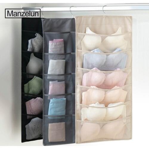 Hanging Storage Bra Bag Mesh Storage Bag Wardrobe Closet Organizer Double-sided Sort Socks Underwear Storage 30 Pockets