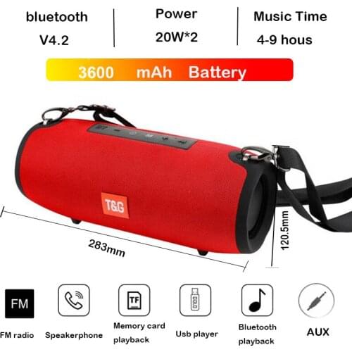 40W tg118 Bluetooth Speaker Portable Column Speaker Music Player Speakers Column BoomBox FM Radio Aux TF Subwoofer