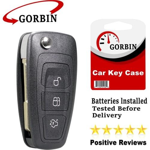 GORBIN Flip Folding Remote Car Key Shell Case for Ford Focus Fiesta Grand C-Max Galaxy Mondeo S-Max 3 Button