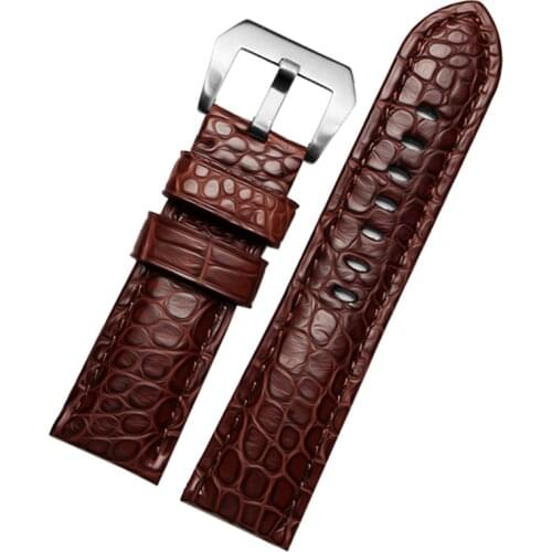 Alligator leather watch band for wristwatches band soft genuine leather watch strap 22mm24mm26mm brown black PAM616 305 441