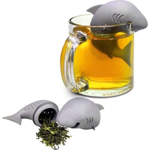 1PCS Shark Tea Infuser Silicone Strainers Tools Tea Strainer Infuser Filter Empty Bag Leaf Diffuser