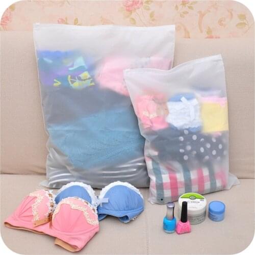 Hot 1Pc New Travel Pouch Drawer Organizers Frosted Swimming Bag Sealed Waterproof Transparent Ziplock Bag Clothing Bras Shoes