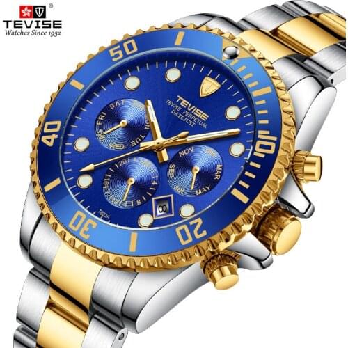 Tevise Top Brand Automatic Watch Men Mechanical Full Steel Watch Sport Luxury Waterproof Winding Wristwatches Relogio Masculin