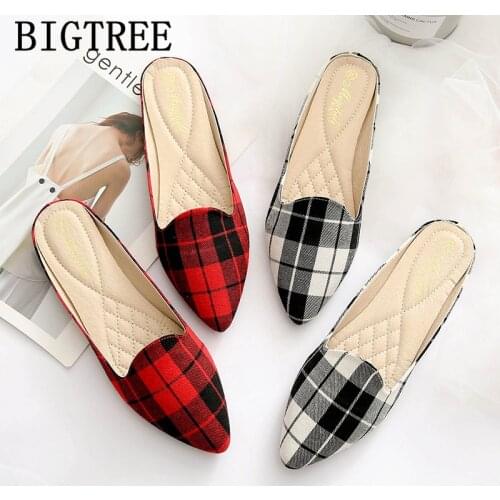 Pointed Toe Flats Half Shoes For Ladies Mules Korean Shoes Fashion Womens Shoes Comfort Slip On Feminino Zapatos Planos Mujer