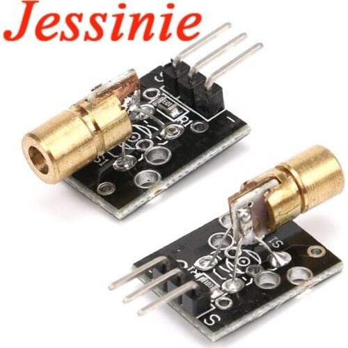 10PCS KY-008 650nm Laser Sensor Module 6mm 5V 5mW Red Laser Dot Diode Copper Head Transmitter for Arduino