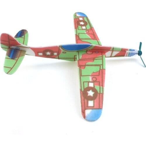 10pcs Mini outdoor toys for children Foam Handmade Throwing Flying Airplane Glider DIY Assembly Model Kid Toy