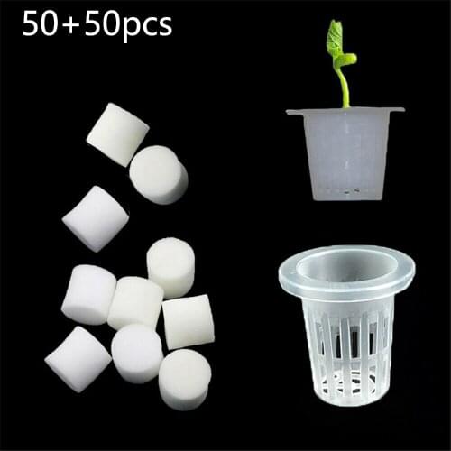 100Pcs Soilless Hydroponic Seed Tray Planting Basket Sponge Nursery Herb Seed Tray Planting Tools Flowerpot