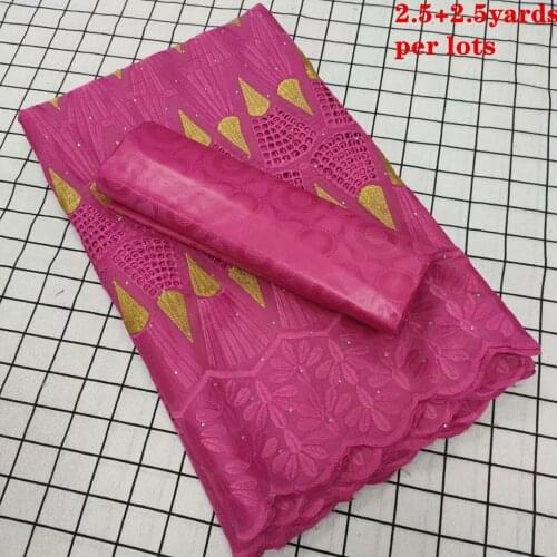 2.5+2.5 Yards Embroidered Dry Lace With Bazin Riche Fabric For Women Traditional Wedding Dresses Swiss Volie Lace CP017