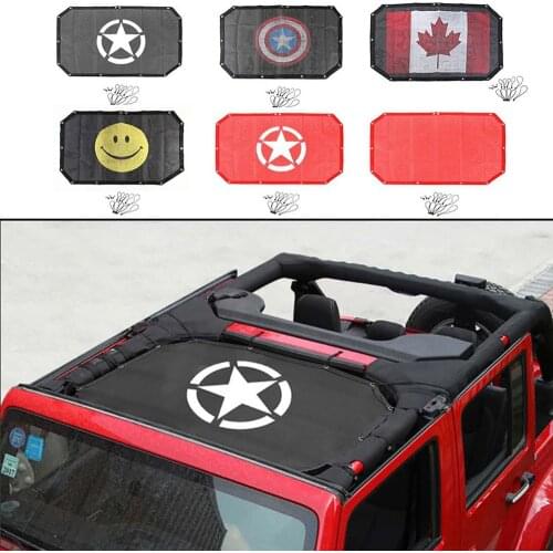 2 Door Car Front Roof Mesh Bikini Top Sunshade Cover For Jeep Wrangler JK 2007-2017 UV Sun Shade Mesh Car Accessories
