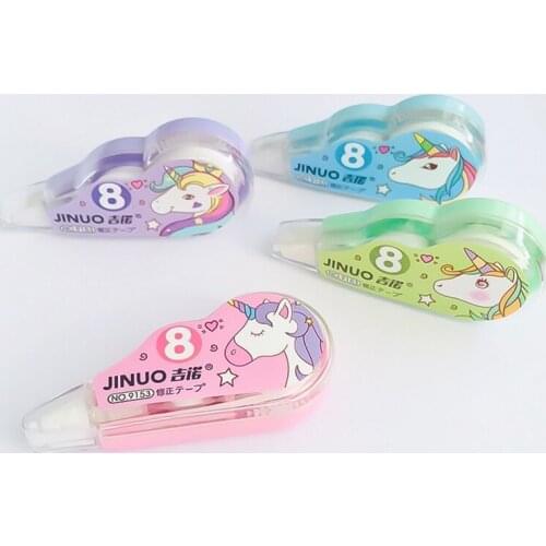 4Pcs/Pack Unicorn Practical Correction Tape White Out Corrector Promotional Gift Stationery Student Prize School Office Supply