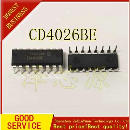 50PCS CD4026BE CD4026 4026 IC COUNTER/DIVIDR DECADE 16-DIP New original